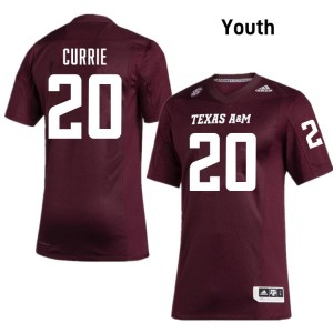 Youth Adonyss Currie Maroon Texas A&M University #20 2025 Jersey 111561-364