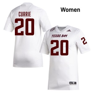 Women Adonyss Currie White Texas A&M #20 NCAA Jerseys 873522-626