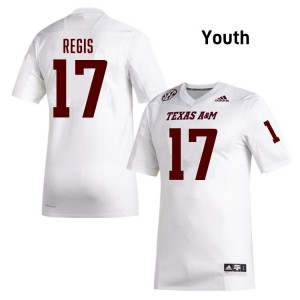 Youth Albert Regis White Texas A&M University #17 Stitched Jerseys 214535-150