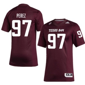 Men Alessandro Perez Maroon Texas A&M University #97 Limited Jerseys 552648-982