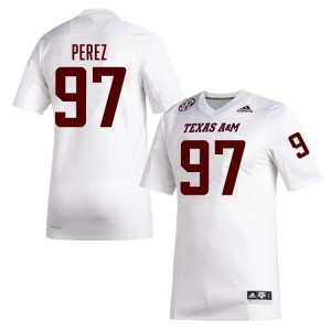 Men Alessandro Perez White Texas A&M #97 Limited Jerseys 841341-761