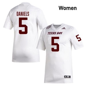 Women Amari Daniels White Texas A&M University #5 Replica Jersey 484716-950