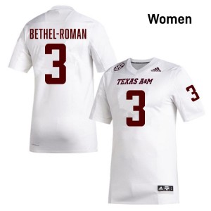 Women Ashton Bethel-Roman White Texas A&M #3 Game Jersey 531416-669