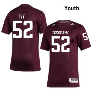 Youth Blake Ivy Maroon Texas A&M #52 Official Jerseys 840004-537