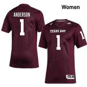 Women Bryce Anderson Maroon TAMU #1 NCAA Jersey 540226-512