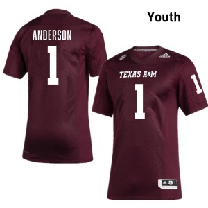 Youth Bryce Anderson Maroon Texas A&M #1 University Jerseys 687635-410