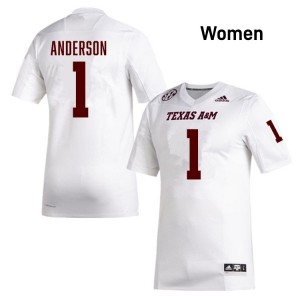 Women Bryce Anderson White Aggies #1 Player Jerseys 181305-193