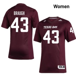 Women Carter Braugh Maroon Texas A&M University #43 Alumni Jersey 887981-583