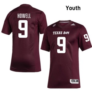 Youth Cashius Howell Maroon Texas A&M University #9 Limited Jerseys 704008-279