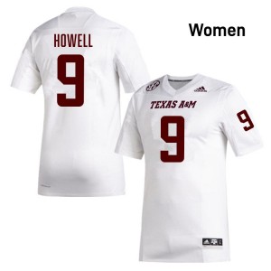 Women Cashius Howell White Aggies #9 University Jersey 123698-254