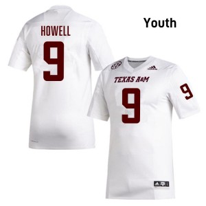 Youth Cashius Howell White Texas A&M Aggies #9 NCAA Jersey 146856-994