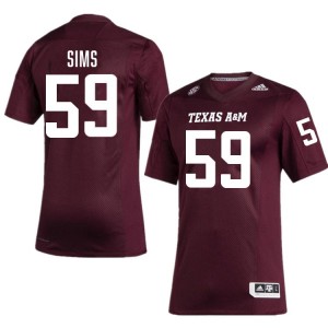 Men Chace Sims Maroon Texas A&M Aggies #59 Player Jerseys 531230-109