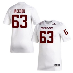 Men Chance Jackson White Texas A&M #63 University Jersey 109611-888