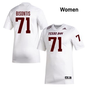 Women Chase Bisontis White Texas A&M Aggies #71 Replica Jerseys 149568-584