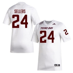 Men Cobey Sellers White Texas A&M Aggies #24 Embroidery Jersey 700923-847