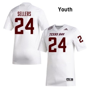 Youth Cobey Sellers White Texas A&M #24 2025-26 Jerseys 693034-956