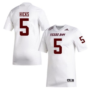 Men DJ Hicks White Texas A&M University #5 Player Jersey 286869-911