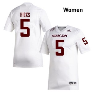 Women DJ Hicks White Texas A&M #5 Embroidery Jerseys 618539-642