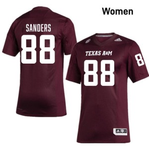 Women DJ Sanders Maroon Aggies #88 Stitched Jerseys 575870-561