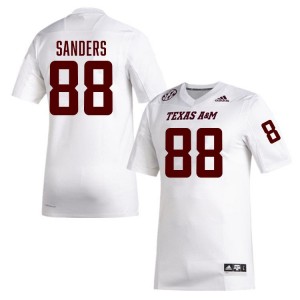 Men DJ Sanders White Texas A&M University #88 University Jersey 250496-917