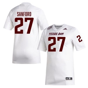 Men Daymion Sanford White TAMU #27 High School Jersey 631352-213
