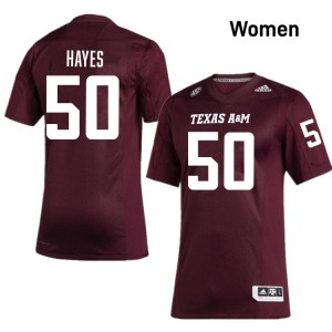Women Dayon Hayes Maroon Texas A&M #50 2025-26 Jerseys 408292-181