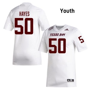 Youth Dayon Hayes White Texas A&M #50 2025-26 Jerseys 536340-911