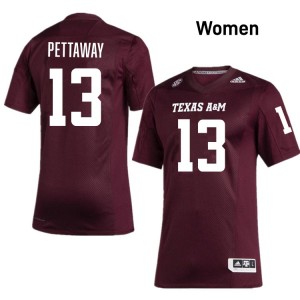 Women Deyjhon Pettaway Maroon Texas A&M University #13 University Jersey 964410-649
