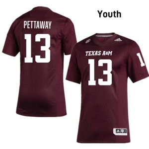 Youth Deyjhon Pettaway Maroon Texas A&M Aggies #13 High School Jerseys 885766-401