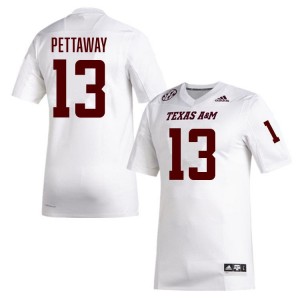 Men Deyjhon Pettaway White Texas A&M Aggies #13 Official Jersey 261384-426