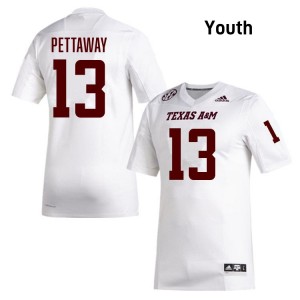 Youth Deyjhon Pettaway White Texas A&M Aggies #13 2025 Jersey 994061-520