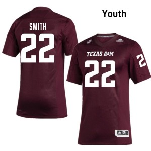 Youth EJ Smith Maroon Texas A&M University #22 Embroidery Jerseys 213171-140