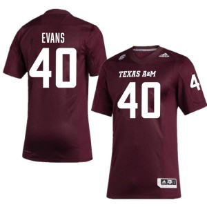 Men Gray Evans Maroon Texas A&M University #40 Replica Jersey 879407-916