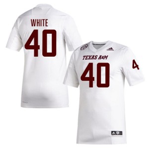 Men Gray Evans White Texas A&M #40 Stitched Jersey 188905-987