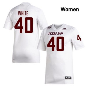 Women Gray Evans White Aggies #40 2025 Jerseys 432029-916