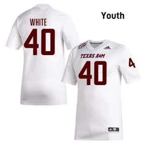 Youth Gray Evans White Texas A&M #40 Limited Jersey 287178-479