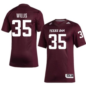 Men Isaiah Willis Maroon Aggies #35 High School Jerseys 694057-625