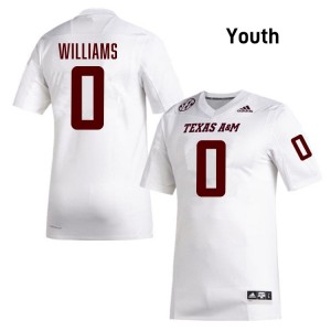 Youth Izaiah Williams White Texas A&M #0 Embroidery Jersey 296139-668