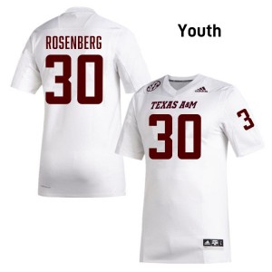 Youth JR Rosenberg White Texas A&M #30 University Jersey 849438-170