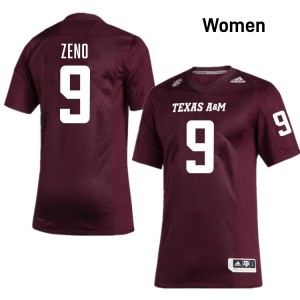 Women Jacob Zeno Maroon Aggies #9 Embroidery Jerseys 286609-246
