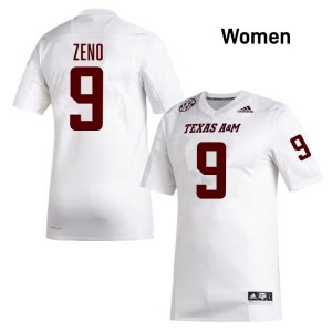 Women Jacob Zeno White Texas A&M Aggies #9 Alumni Jerseys 386760-602