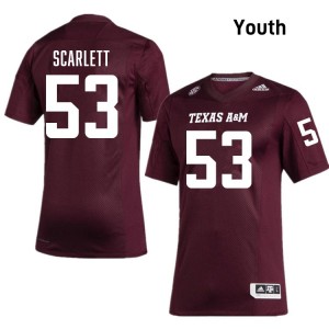 Youth Jadon Scarlett Maroon Texas A&M Aggies #53 2025 Jersey 135638-116