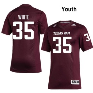 Youth Jared White Maroon Aggies #35 2025-26 Jersey 327067-267