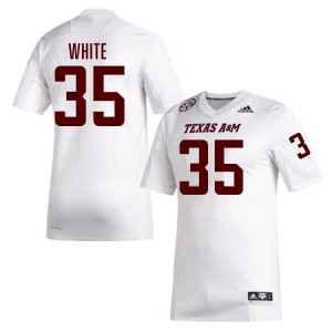 Men Jared White White Texas A&M University #35 Replica Jersey 919029-288