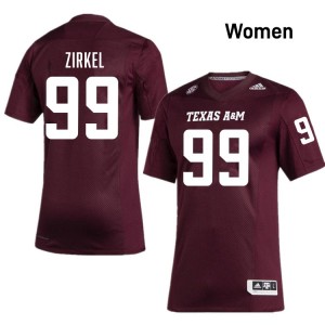 Women Jared Zirkel Maroon Aggies #99 Official Jerseys 745687-110