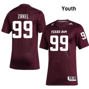 Youth Jared Zirkel Maroon Texas A&M #99 Replica Jersey 173392-172