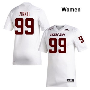 Women Jared Zirkel White TAMU #99 NCAA Jerseys 564700-539