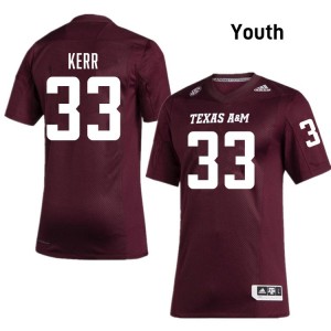 Youth Jarred Kerr Maroon Texas A&M University #33 Embroidery Jerseys 614998-164