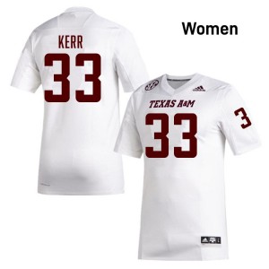 Women Jarred Kerr White TAMU #33 University Jerseys 261581-573