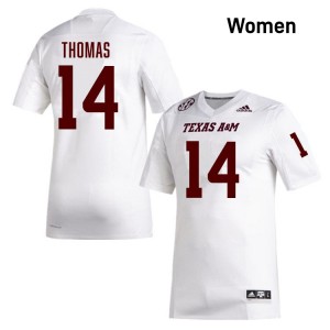 Women Jayvon Thomas White TAMU #14 Game Jerseys 101123-707